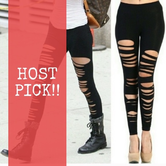 Pants - 💣⚡️Shredded black Leggins! Just in…NWT