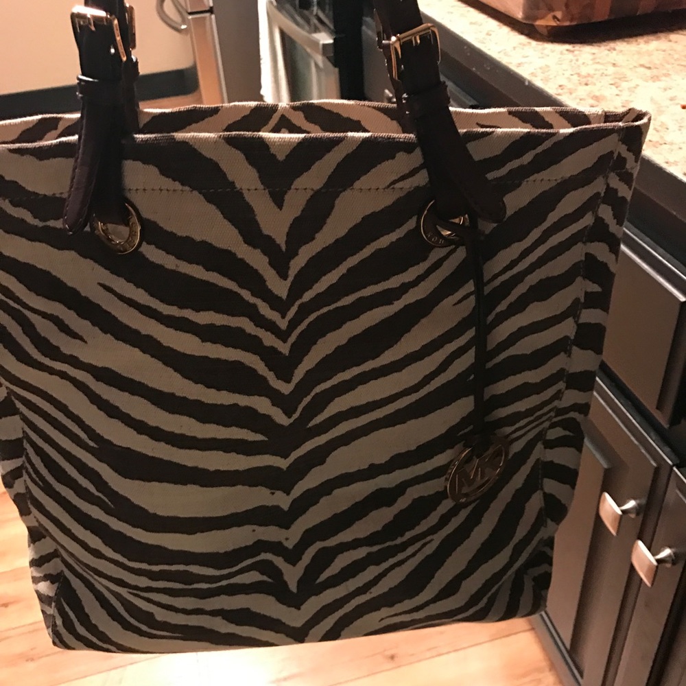 Zebra Michael Kors shoulder tote