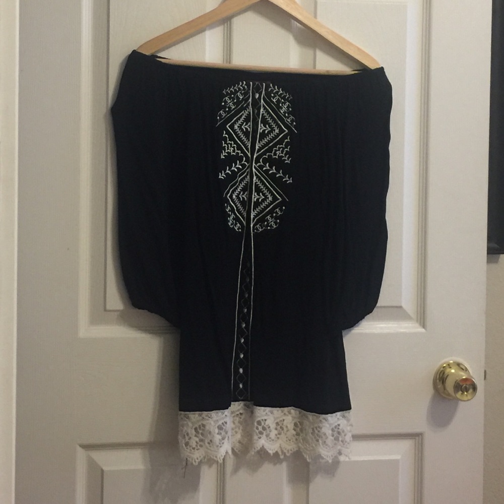 Black off the shoulders dress