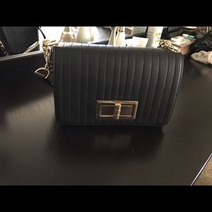 Faux leather black purse