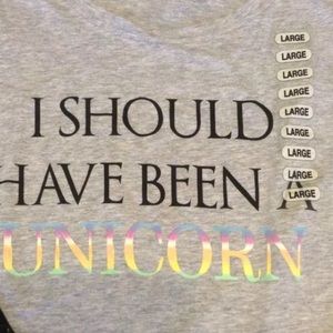 Juniors large gray unicorn T-shirt