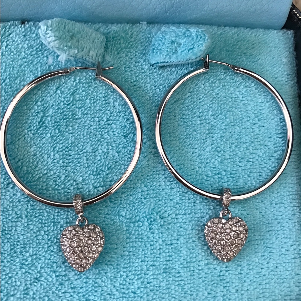Juicy Couture Heart Hoop Earrings