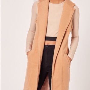 Nasty Gal long double breasted beige vest