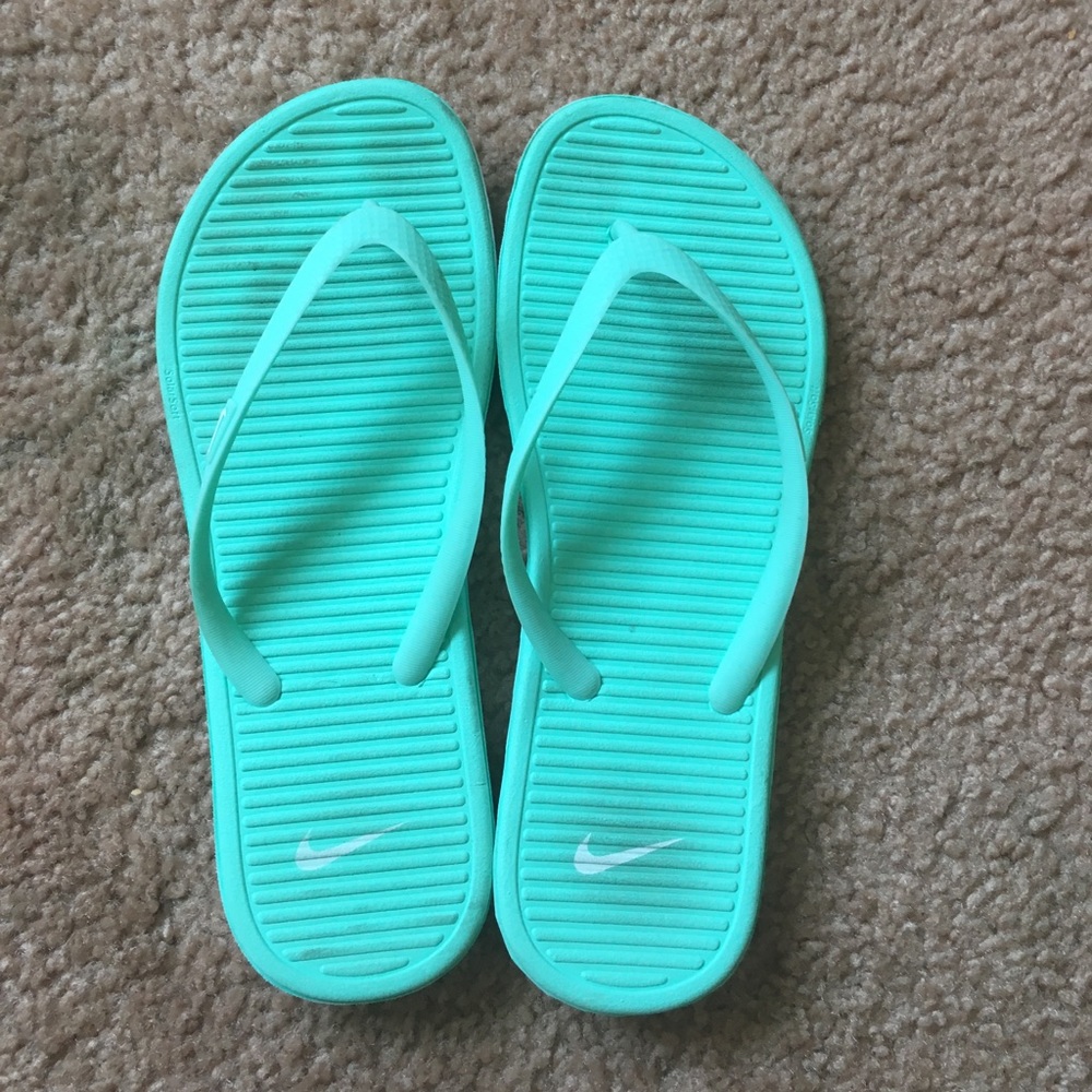 Teal Nike sandals