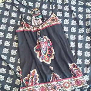 Black tank with Colorful Pattern