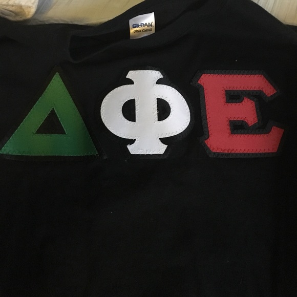 Delta Phi Epsilon (DPhiE) Italian Letters Shirt - Picture 3 of 3
