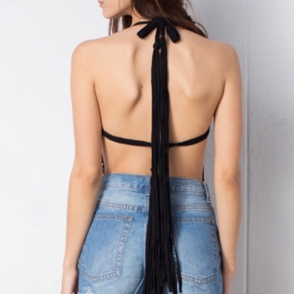 Fringe Bikini Coverup! Black, fits Sz approx 2-8 - Picture 4 of 4