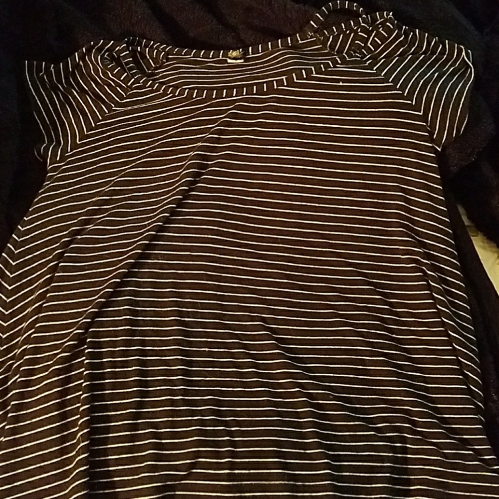 Poof black and white striped swing shirt
