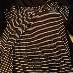 Poof black and white striped swing shirt