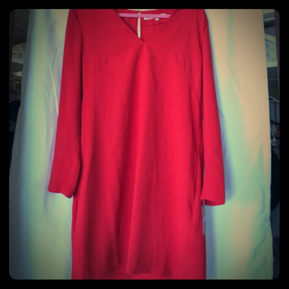 Fire red sheath dress