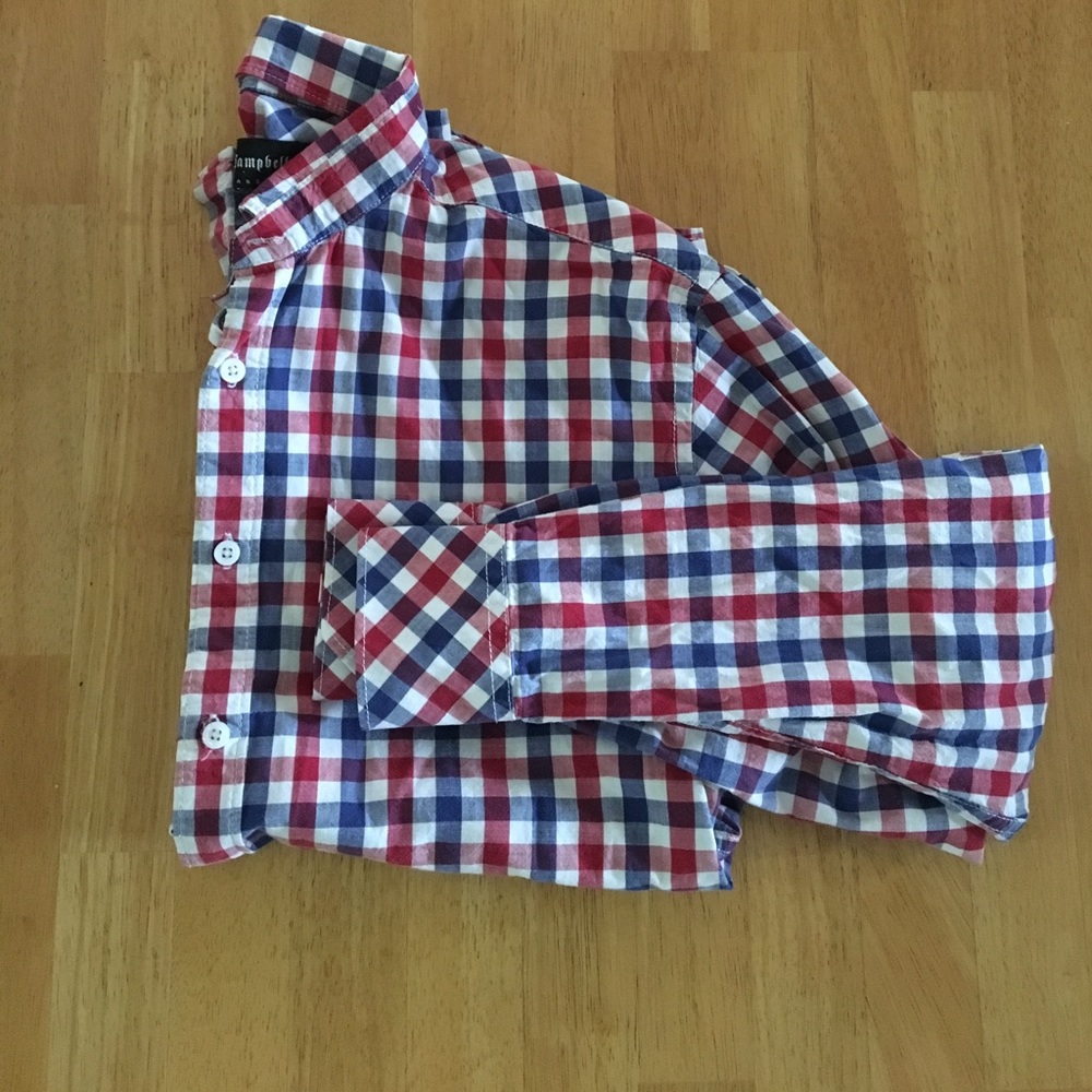 Red, white, and blue plaid