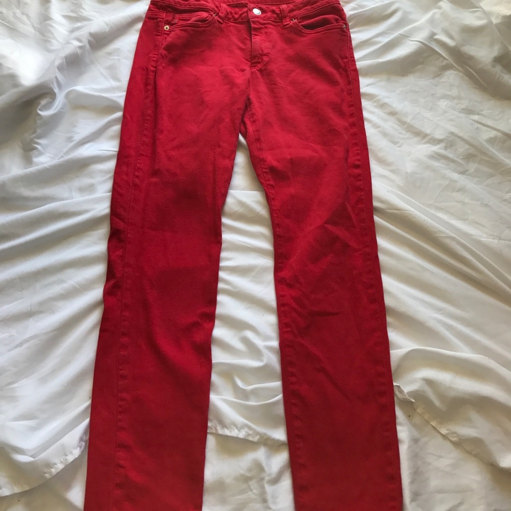 Michael Kors red skinny jeans
