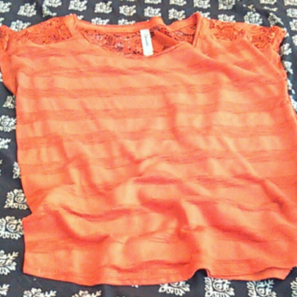 Red/Orange Striped Tee