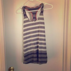 Lululemon 'cool racerback' grey stripe tank