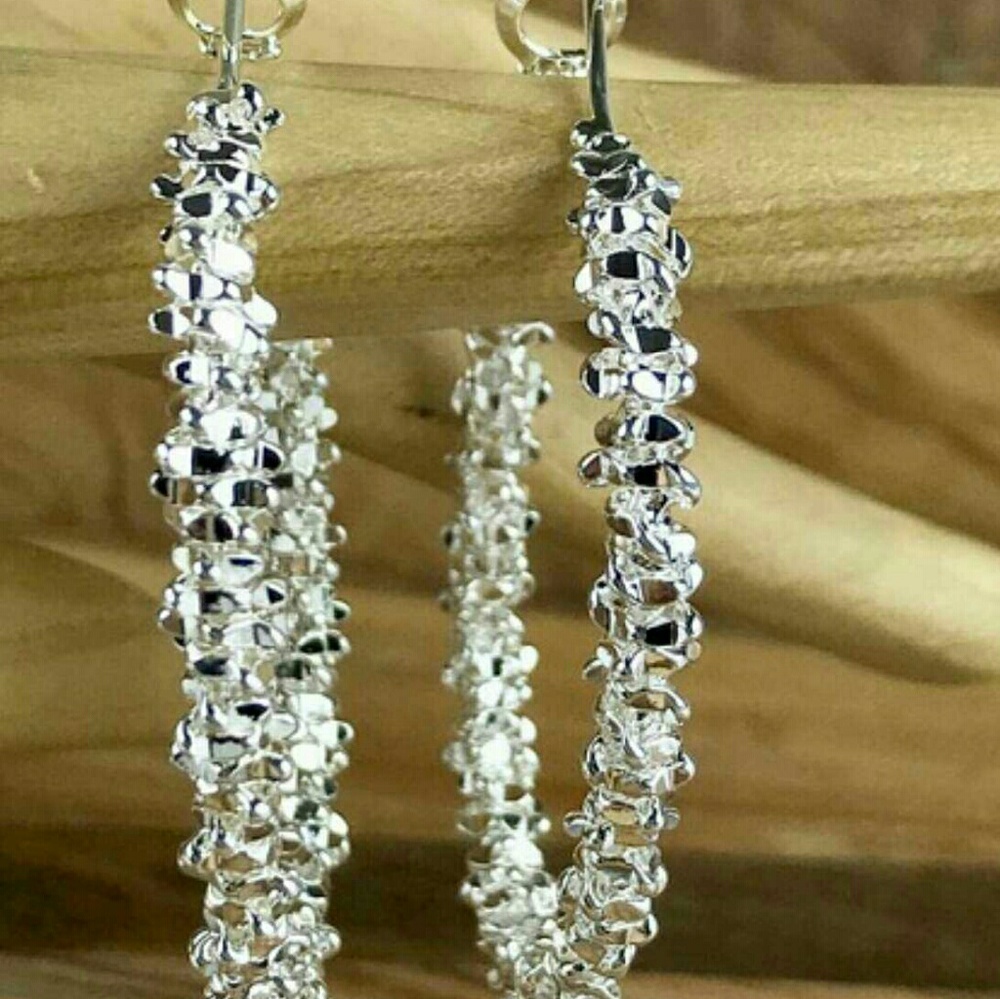 STERLING  SILVER. 925 HUGE HOOP EARRINGS