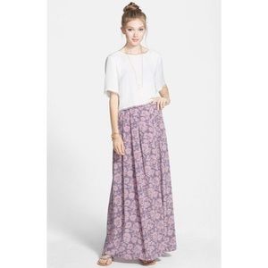 Nordstrom Light Pink Floral Painted Threads Skirt