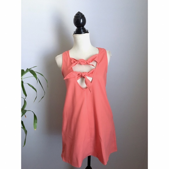 NEW Reformation style peach ribbon dress - Picture 4 of 5