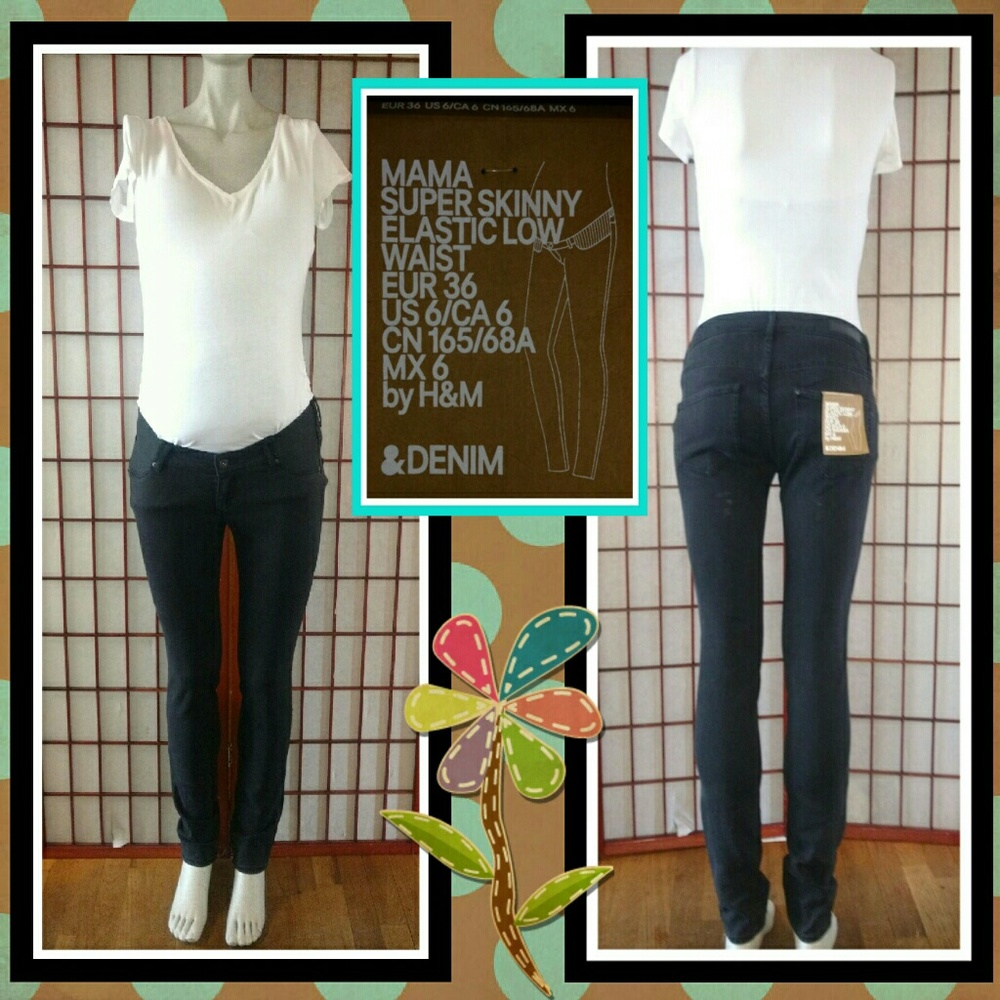 New H&M Mama skinny low rise maternity jeans