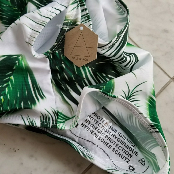 Sexy Blackless One Piece Palm Swimsuit Sz S - Picture 7 of 8