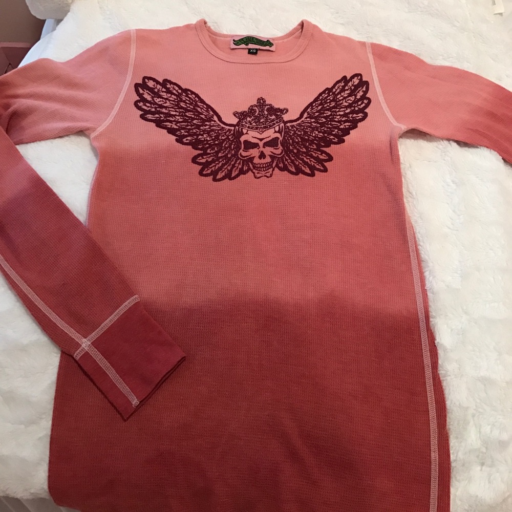 Love Junkie crystal skull pink thermal