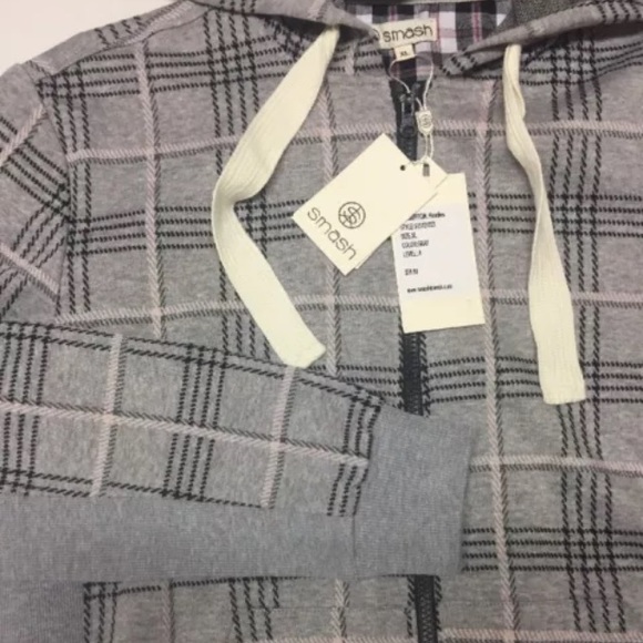 Smash  - Gray Plaid Hoodie NWT - XL $79 - Picture 4 of 5