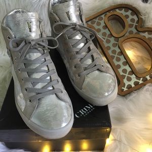Crime London stylish silver & grey size 8 sneakers