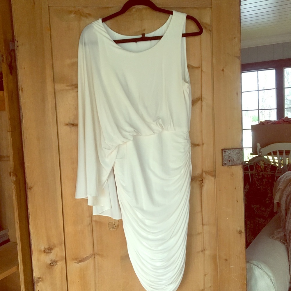 BCBG white formal dress