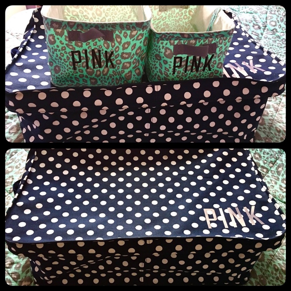 VS Pink Storage Bins