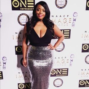 Silver Sequin Sleeveless Gown