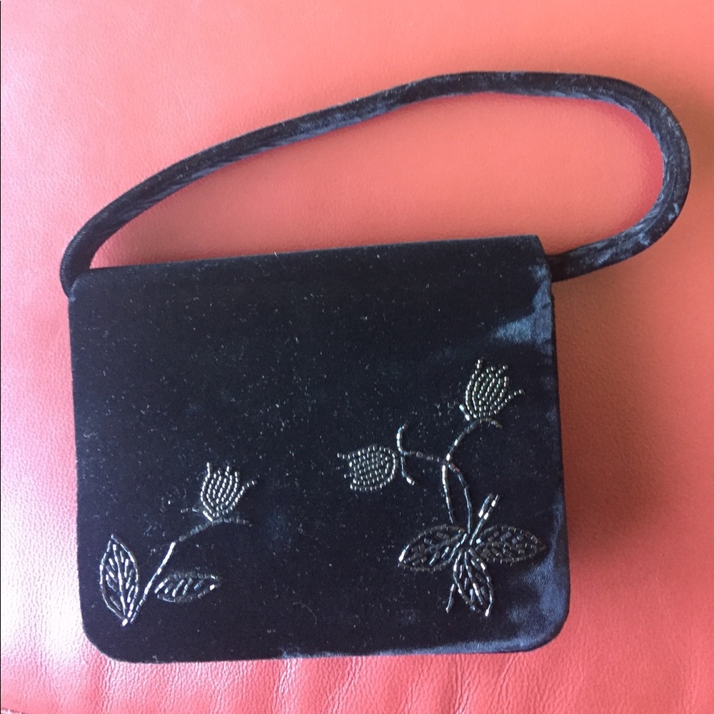 Gap Black Velvet Purse