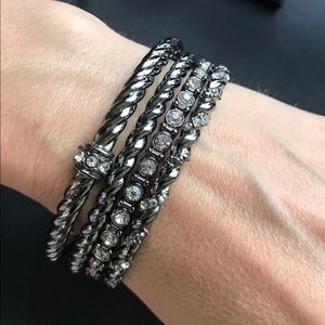 Set of 4 hematite bangles