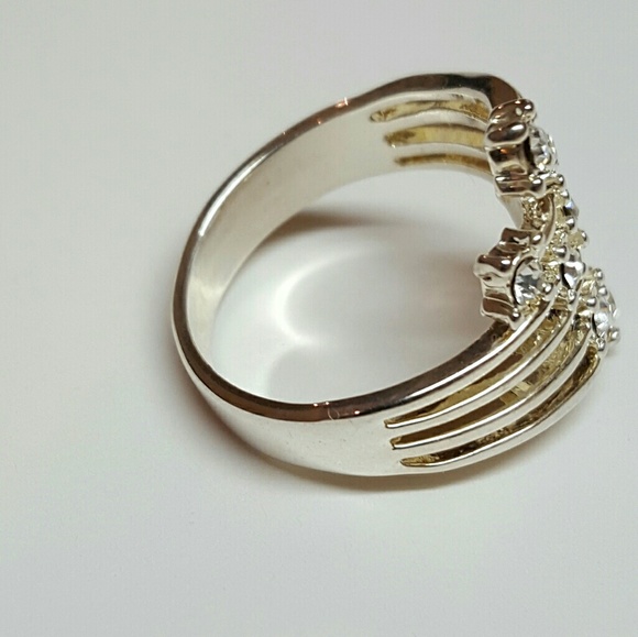 Sparkle Dazle wide Ring 925 with cz size 7 Stars - Picture 3 of 6