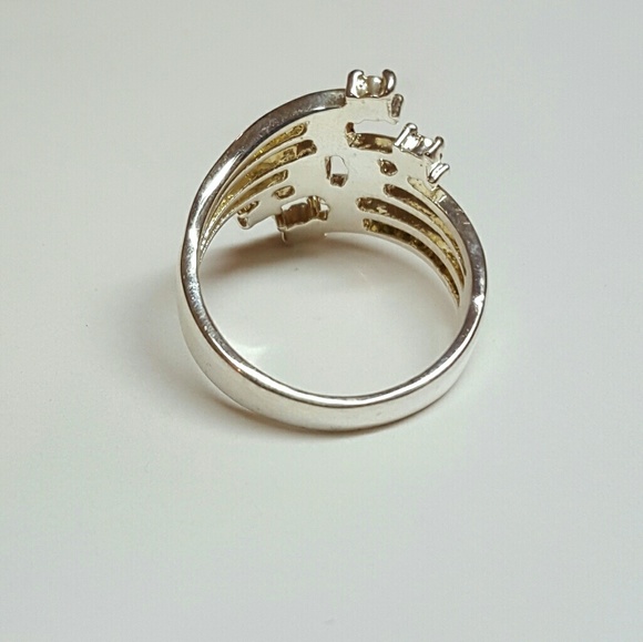 Sparkle Dazle wide Ring 925 with cz size 7 Stars - Picture 5 of 6