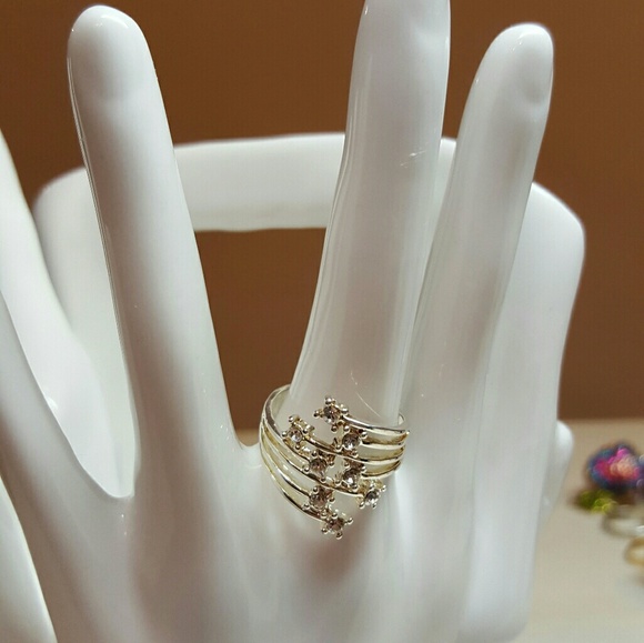 Sparkle Dazle wide Ring 925 with cz size 7 Stars - Picture 6 of 6