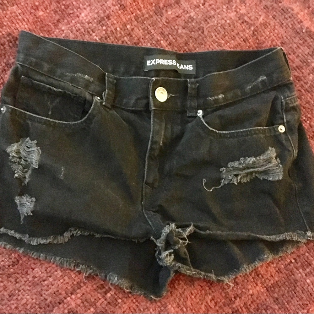 Express Black Jean Shorts