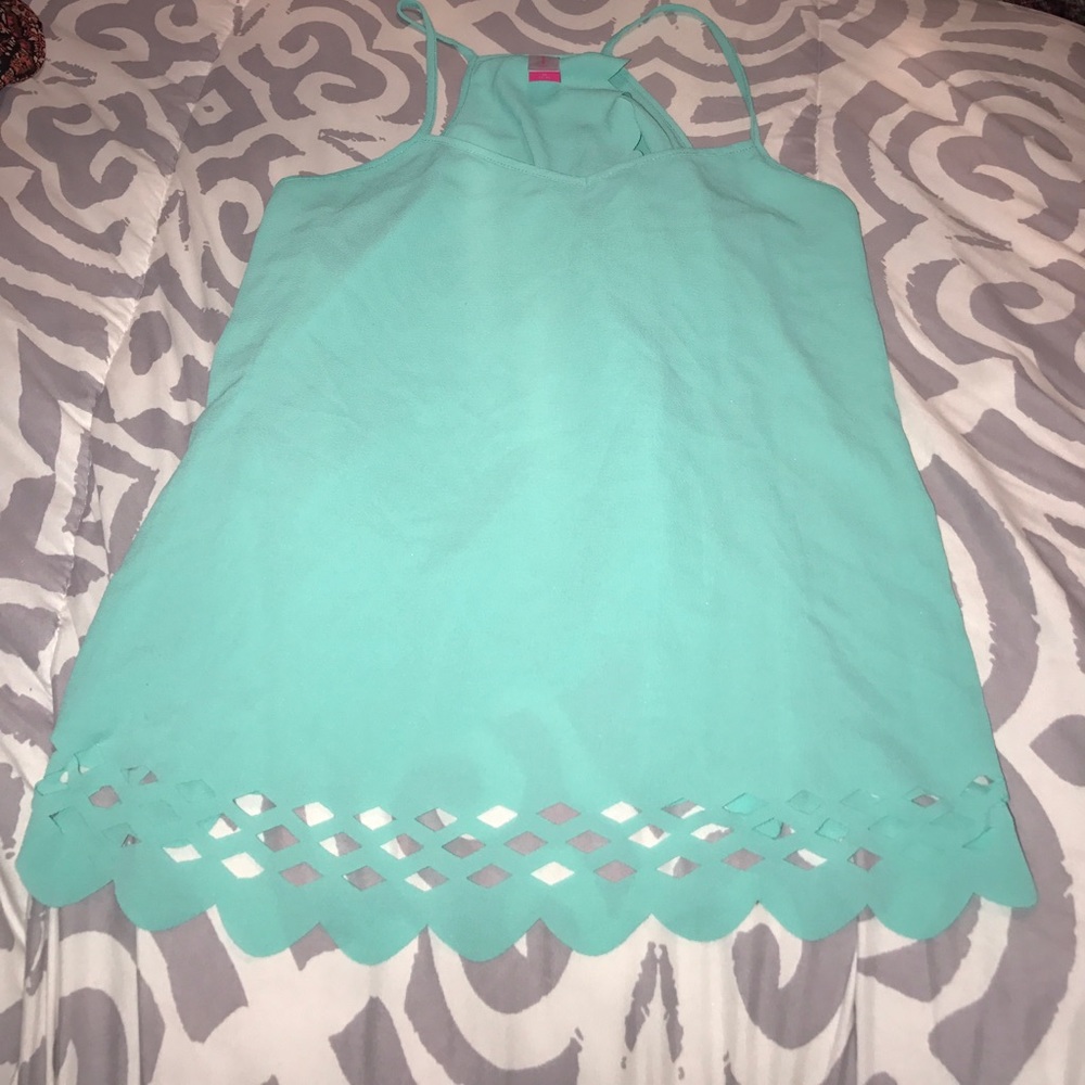 Mint open back tank top