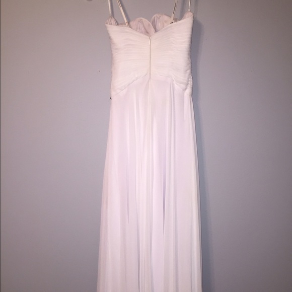 Beautiful White Chiffon prom dress, only worn once - Picture 5 of 6