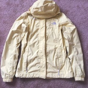 Yellow north face rain coat
