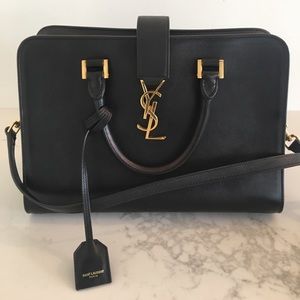 Authentic YSL Small Cabas Monogram Black Leather