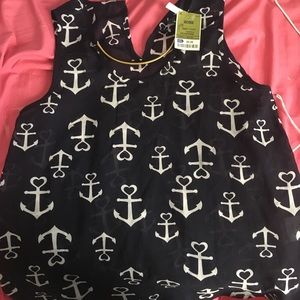 Anchor navy blue top
