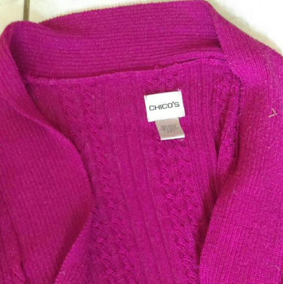 Long pink knitted coat - Picture 2 of 3