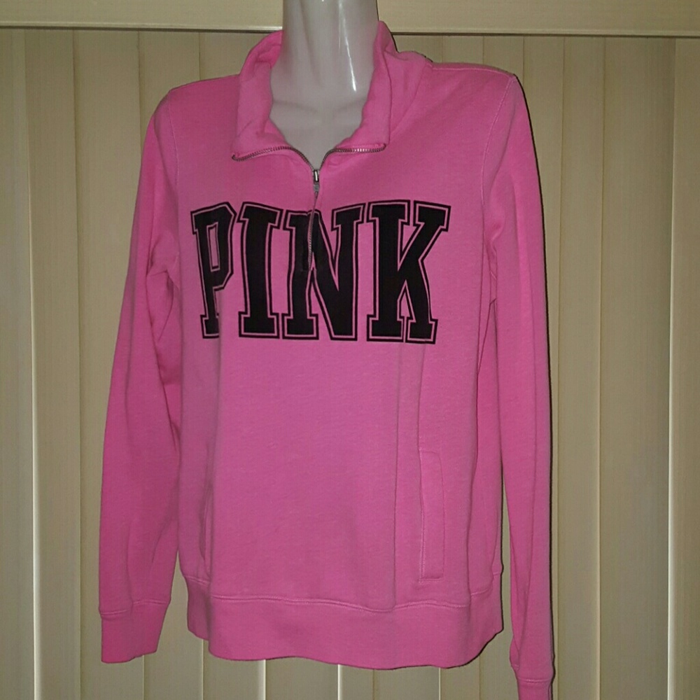 BIG SALE..PINK VICTORIA SECRET  HALF ZIP SZ SMALL