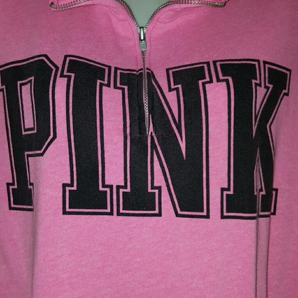 BIG SALE..PINK VICTORIA SECRET HALF ZIP SZ SMALL - Picture 2 of 3