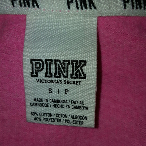 BIG SALE..PINK VICTORIA SECRET HALF ZIP SZ SMALL - Picture 3 of 3