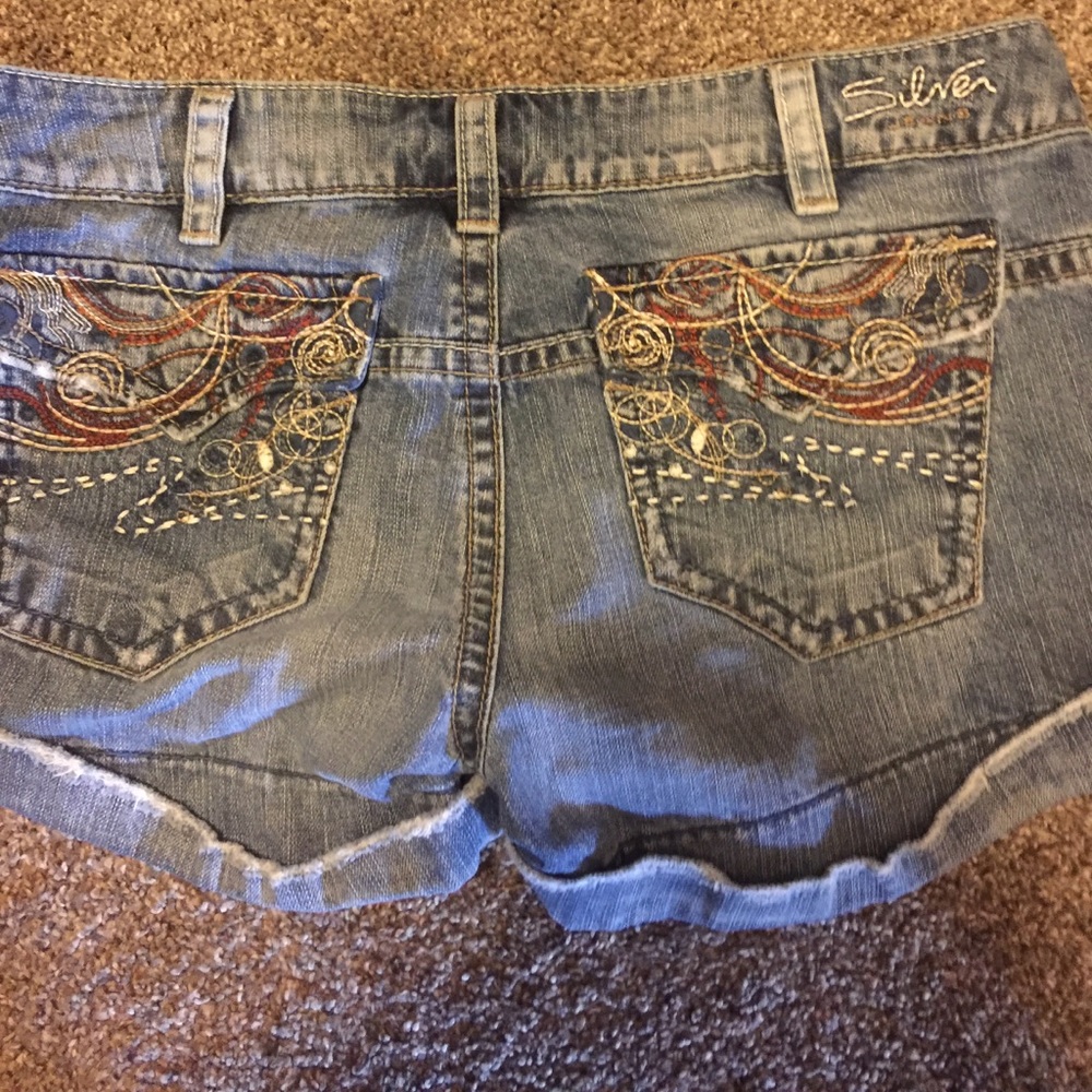 Silver jean shorts