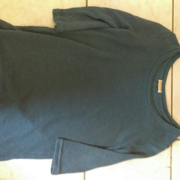 Thin blue knitted long top - Picture 1 of 3