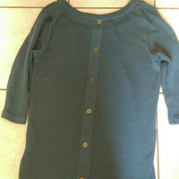 Thin blue knitted long top - Picture 3 of 3