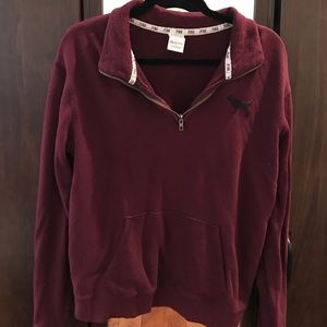 Burgundy/maroon PINK quarter zip with pocket