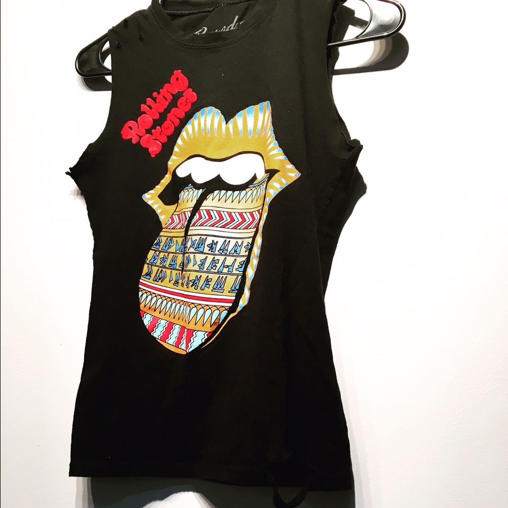 Distressed Rolling Stones tee