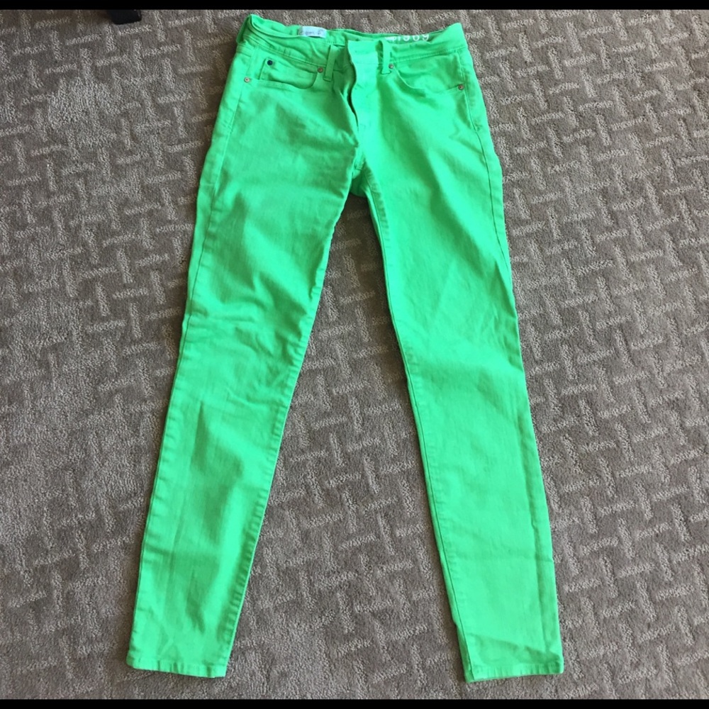 Lime green skinny leg jeans
